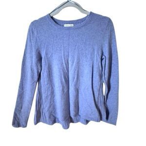 Adrienne Vittadini Cashmere Sweater in Blue Seing Shape 2-Ply Wool Medium